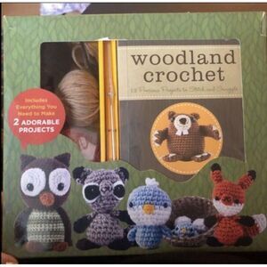 Woodland Crochet Kit Fawn & Fox Learn To Make Instruction Book Hook Yarn Eyes